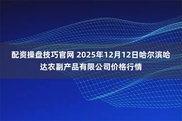 配资操盘技巧官网 2025年12月12日哈尔滨哈达农副产品有限公司价格行情